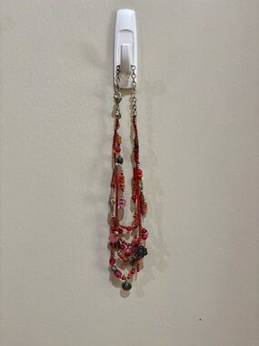 Chico’s Multi-Strand Pink Bead & Charm Necklace